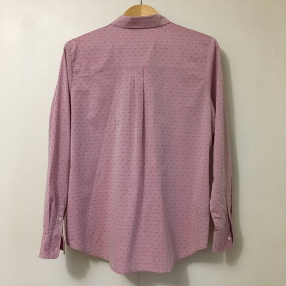 Olsen Europe Micro Polka Dot Cotton Blend Dress Shirt - Picture 2 of 16